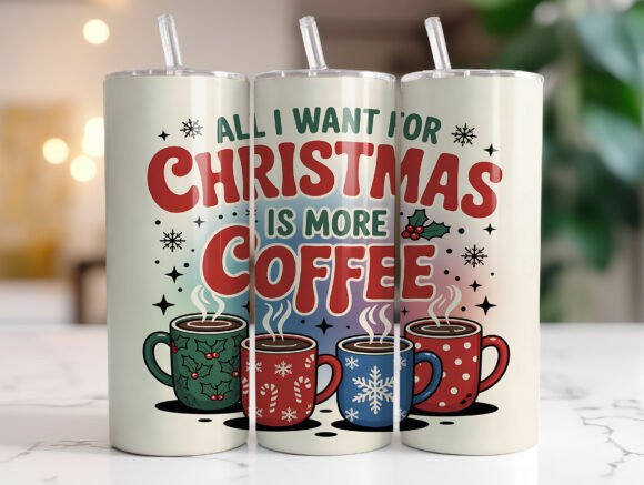 20oz Christmas Coffee Tumbler Wrap PNG Review