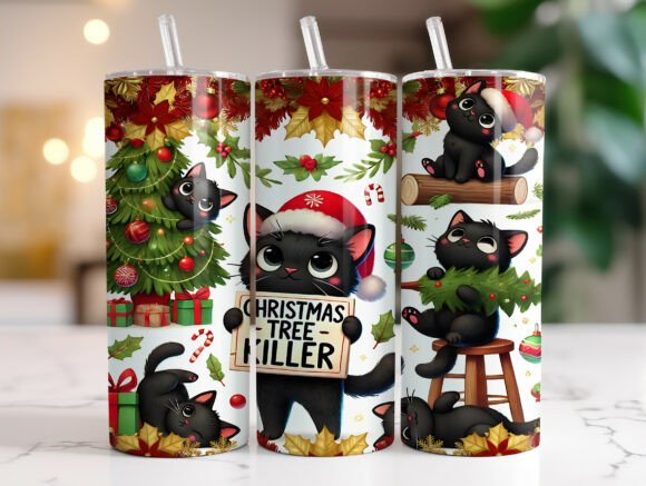 Christmas Tree Killer Cats Tumbler Wrap Review