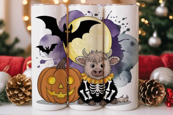 Cute Calf Skeleton Halloween Tumbler