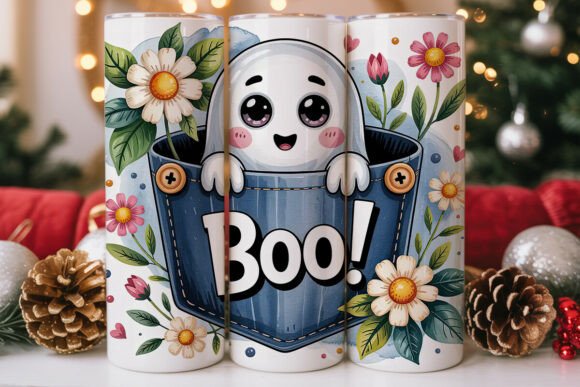 Cute Ghost Boo Denim Tumbler Wrap Review