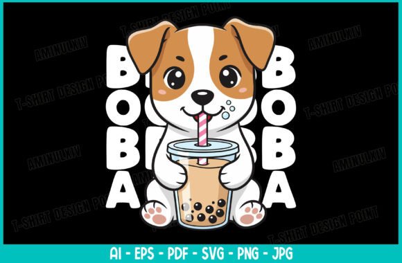 Cute Jack Russell Terrier Boba PNG SVG Review