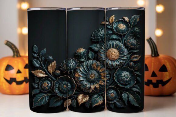 Dark Floral Embossed Tumbler Wrap Review