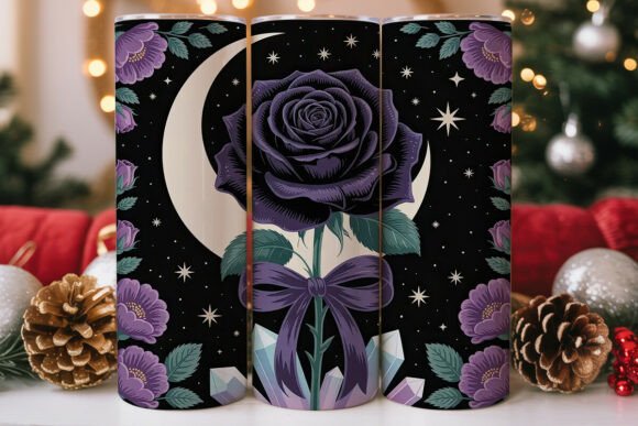 Dark Floral Moon Goth Tumbler Wrap Review