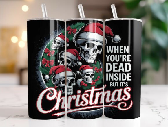 Dead Inside Christmas Skull Tumbler Wrap Review