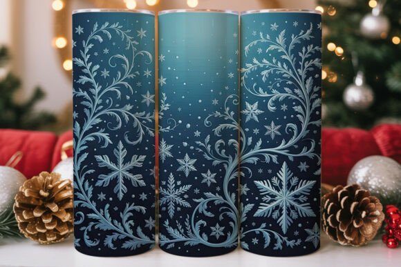 Elegant Winter Snowflakes 20oz Tumbler Design Review