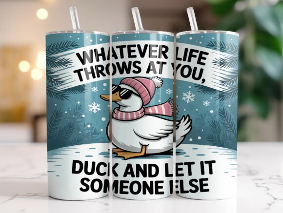 Funny Winter Duck Tumbler Wrap Design Review
