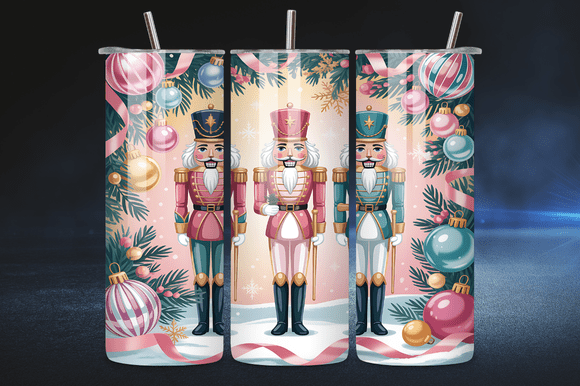 Pastel Pink Nutcracker Christmas Tumbler