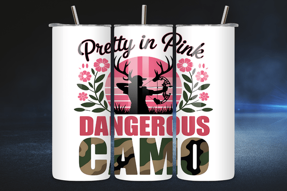 Pink Camo Hunting Girl Tumbler Wrap PNG Review