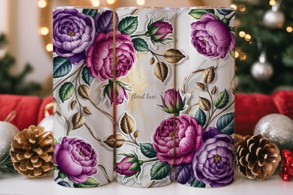 Purple Gold Rose Marble Tumbler Wrap Design Review