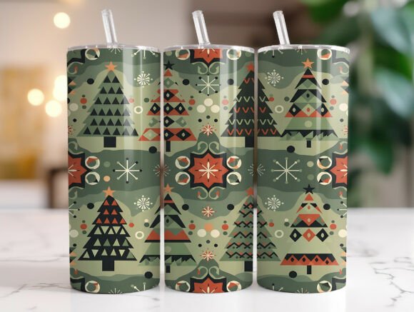 Retro Christmas Tree Tumbler Wrap Design Review
