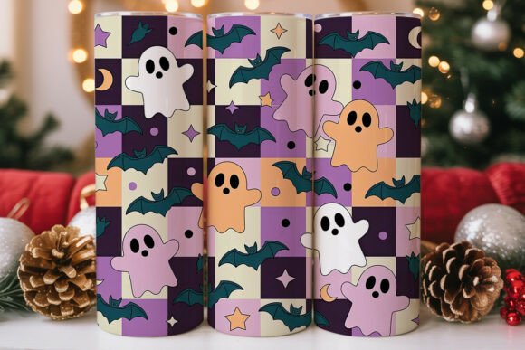 Spooky Cute Checkerboard Ghosts Tumbler Review