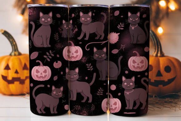 Spooky Cute Halloween Cats Tumbler Wrap Design Review